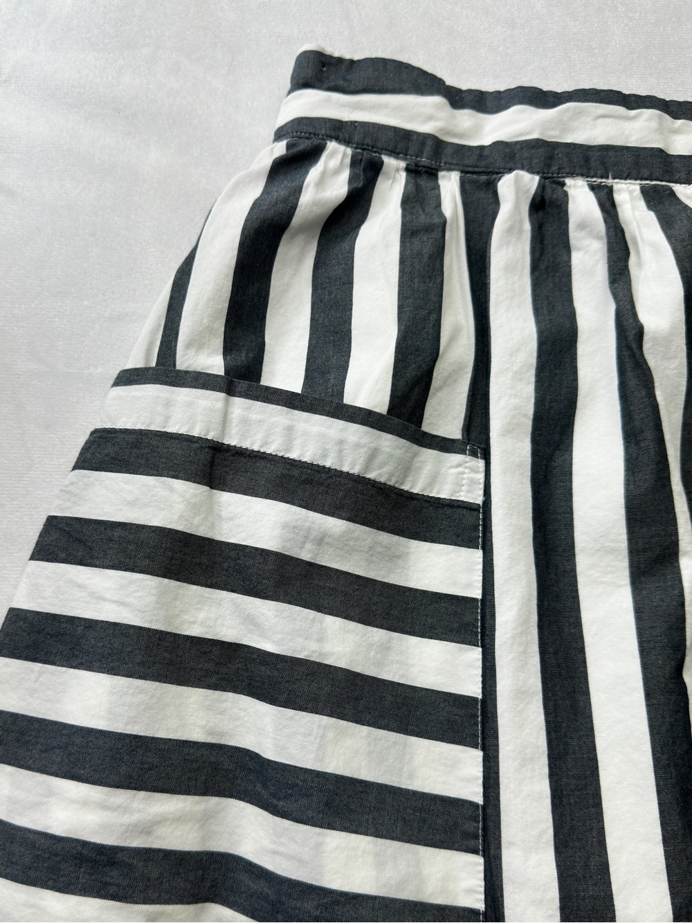 Who What Wear Striped Midi Skirt Pleated Ruffle Pockets Button Fly Beach 12 - Picture 5 of 11